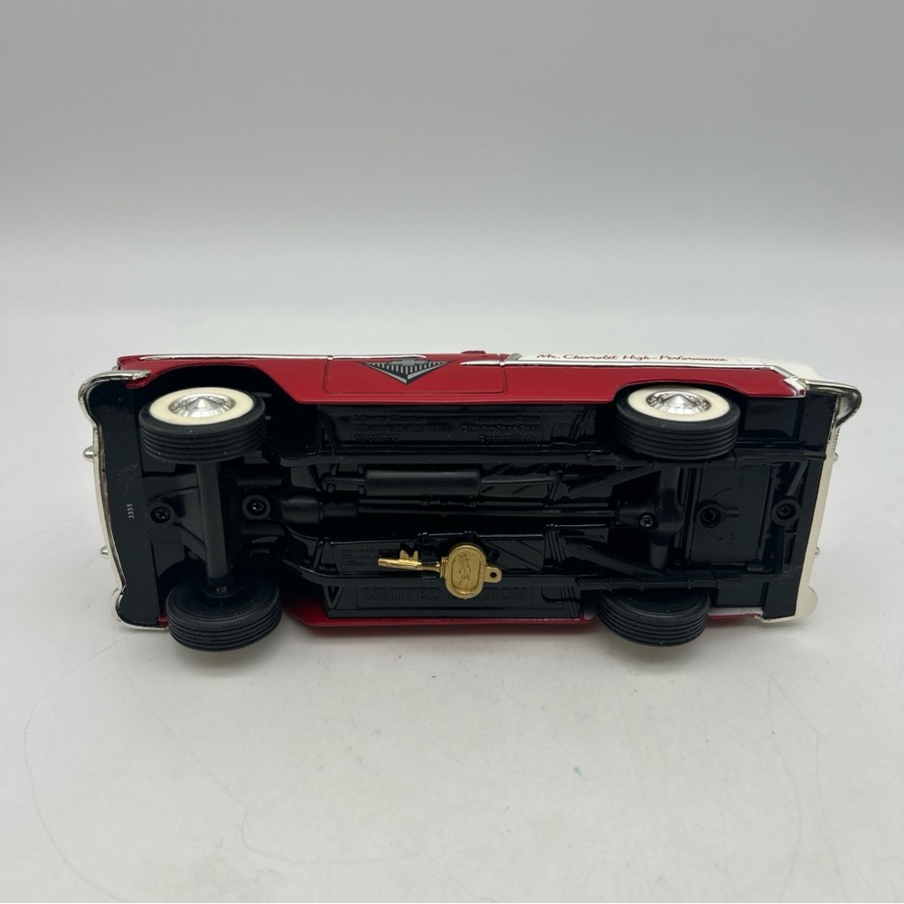 Vtg Liberty Classic 1955 Chevy Convertible Zora Arkus Duntov 1/25 Car Bank Red - Picture 15 of 16